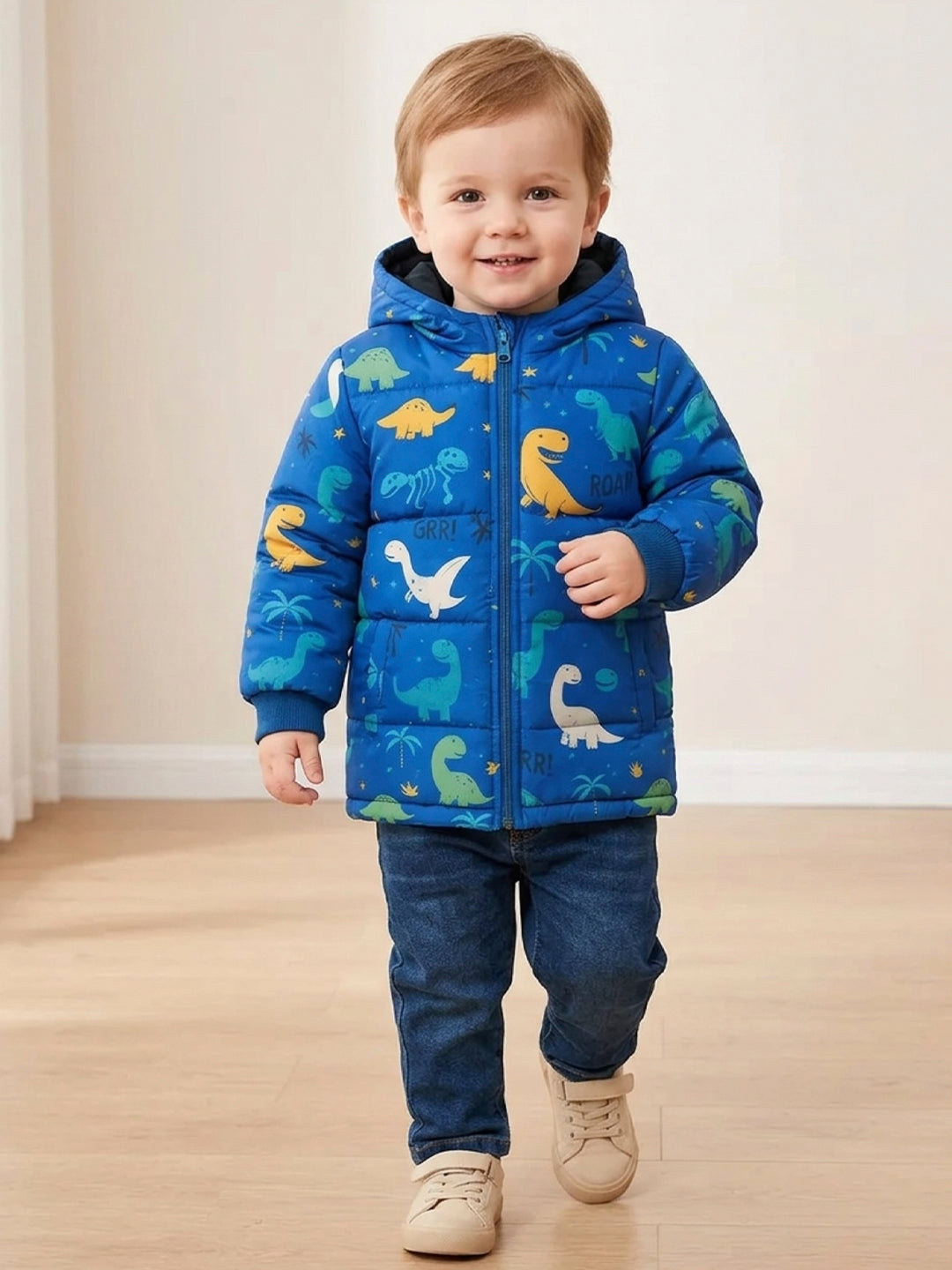 Boys Dinosaur Puffer Jacket