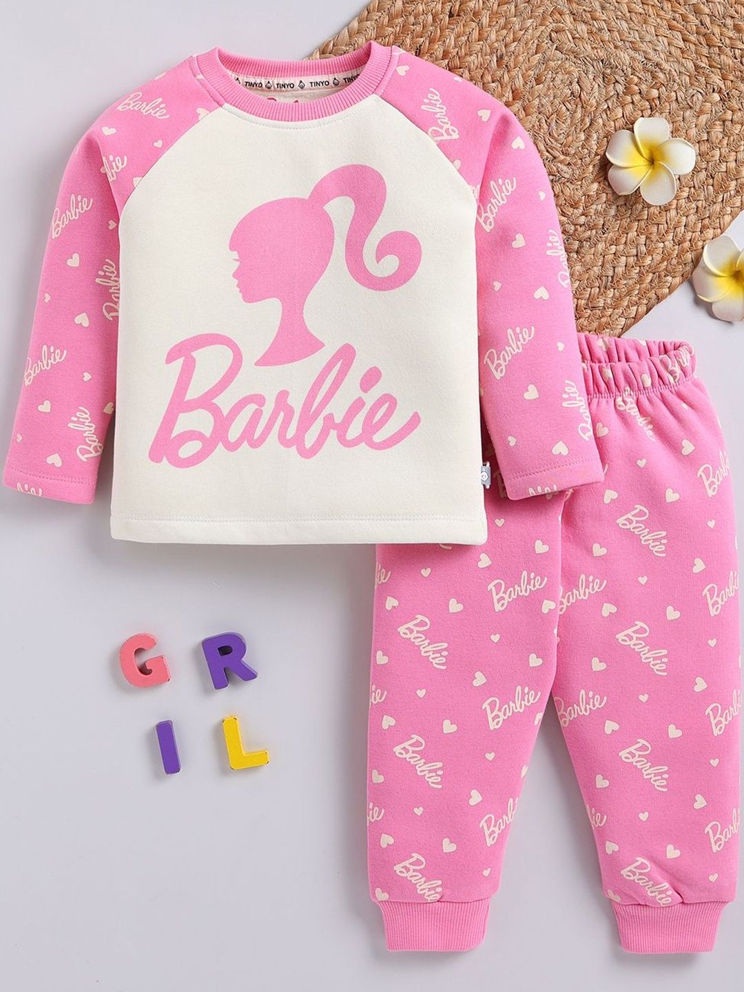 Barbie Pink Kids Fleece Set