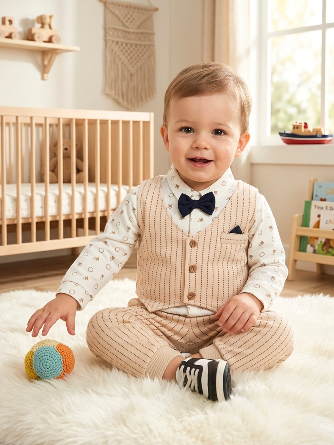 Luxury Baby Beige Formal Suit Set
