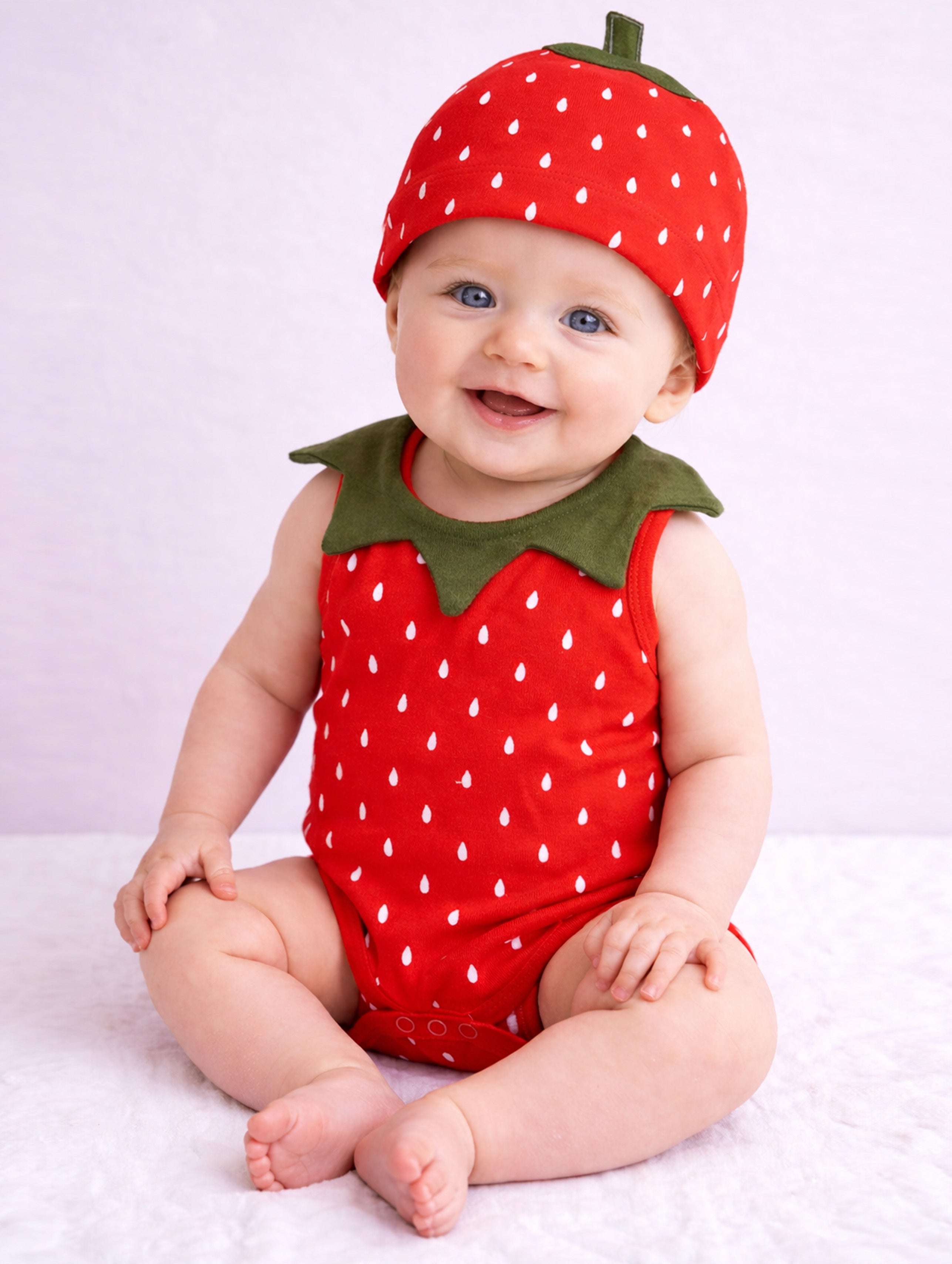 Strawberry Baby Romper & Hat Set