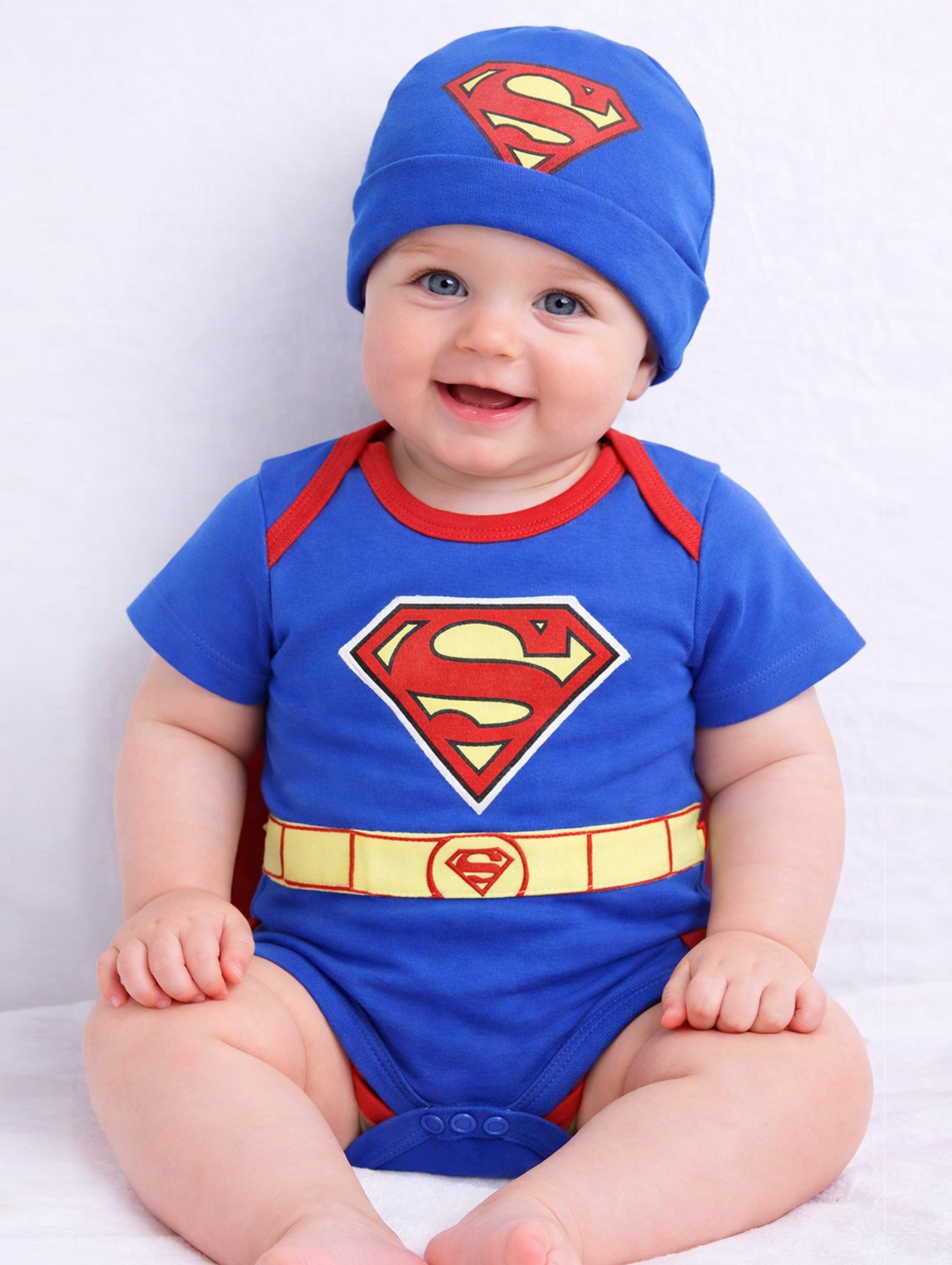 Superman Baby Romper & Hat Set