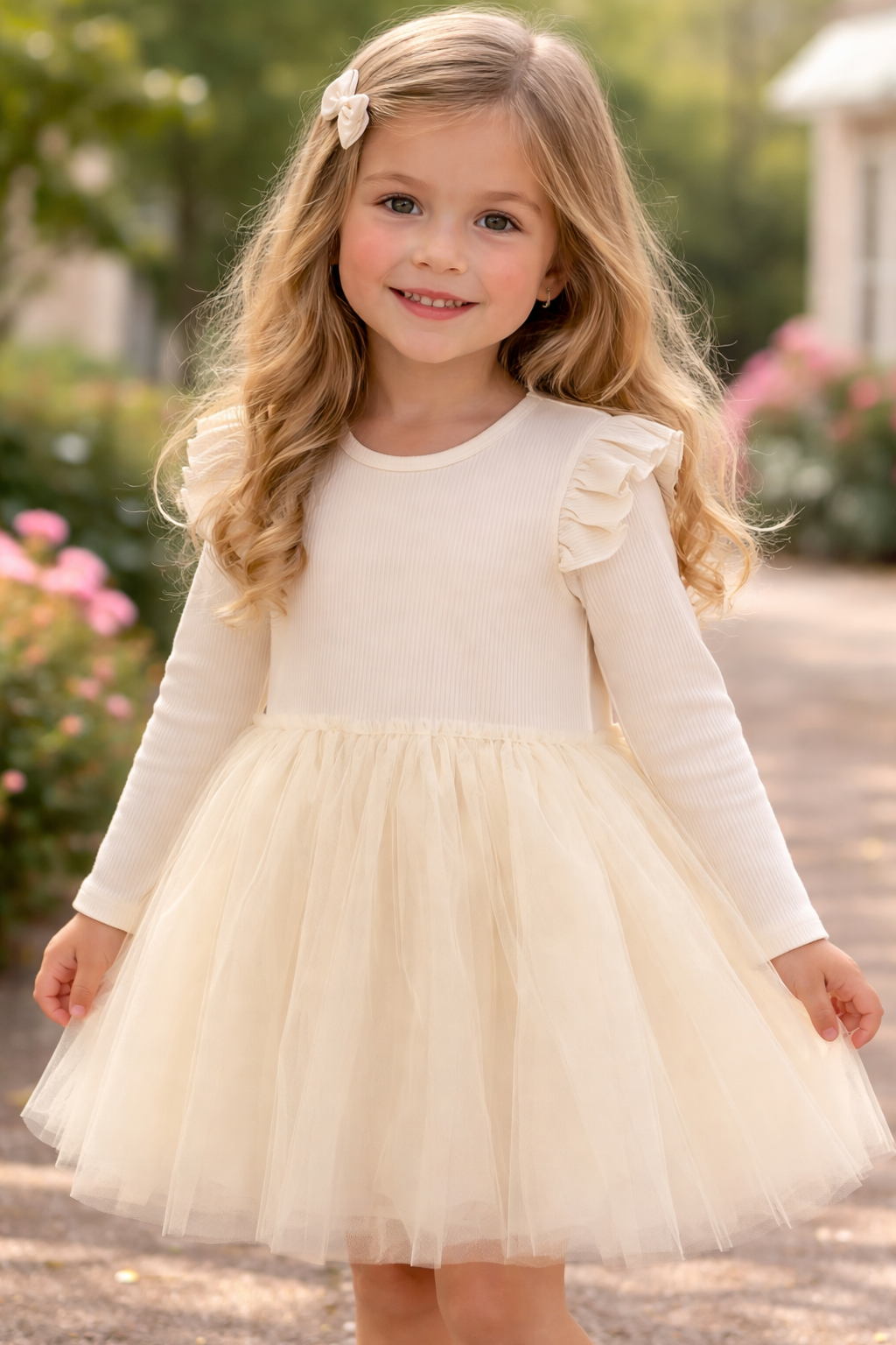 Elegant Cream Tulle Dress