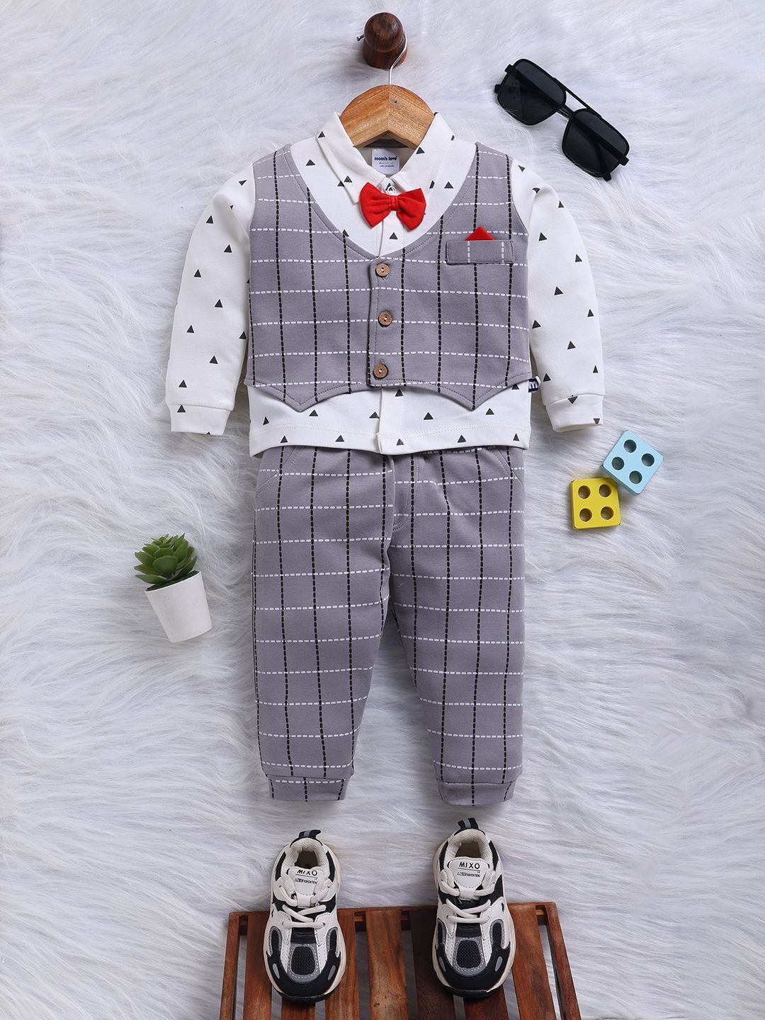 Baby Grey Check Formal Suit Set