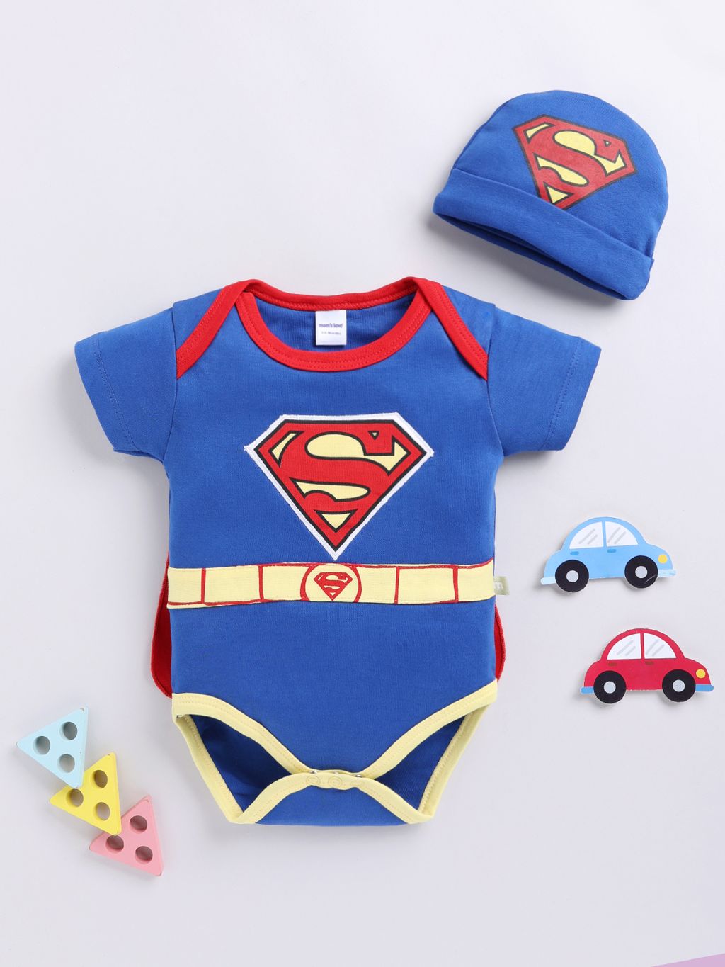 Superman Baby Romper & Hat Set