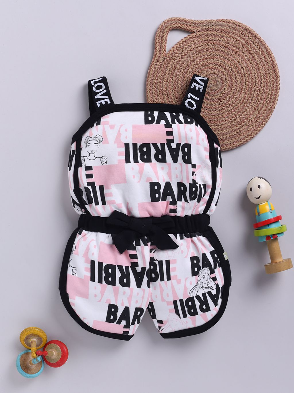 Trendy Black Baby Girl Romper