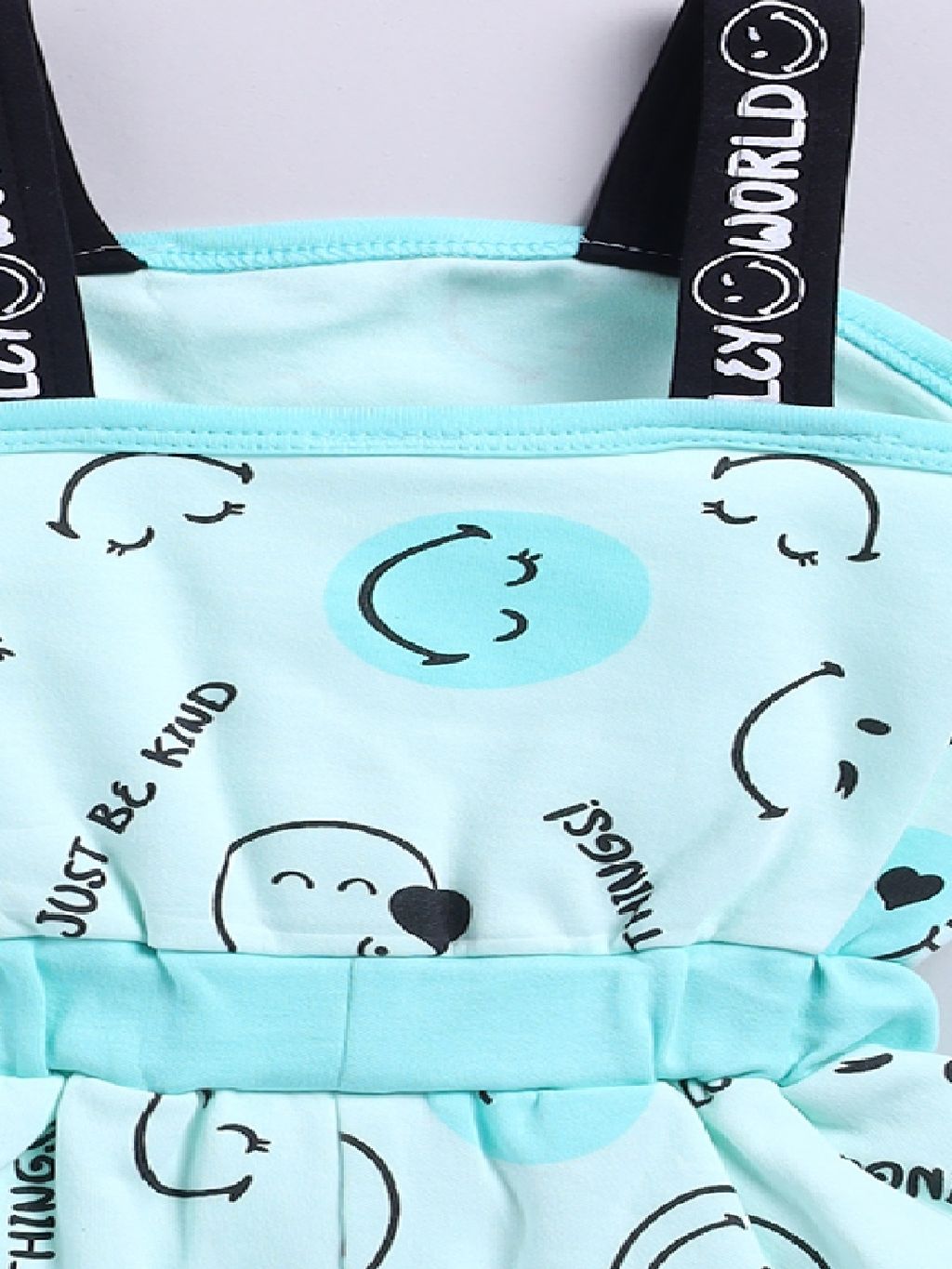 Smiley Baby Girl Romper (Aqua)